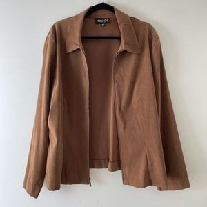 Vintage | Briggs NY Brown Faux Suede Zip Up Jacket Blacker